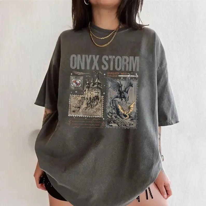 Onyx Storm Fourth Wing Dragon Rider Bookish Book - Adult & Kids T-Shirts, Sweatshirts & Hoodies apparel design preview 1