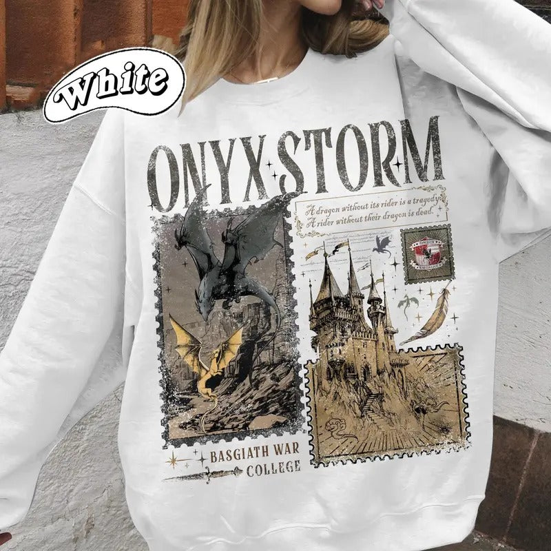 Onyx Storm Fourth Wing Dragon Rider Bookish Book - Adult & Kids T-Shirts, Sweatshirts & Hoodies apparel design preview 1