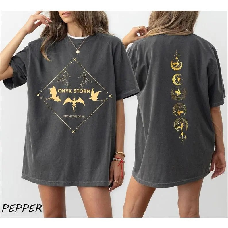 Onyx Storm Two Sided Brave Dark Dragon Lover Fourth - Adult & Kids T-Shirts, Sweatshirts & Hoodies apparel design preview 1