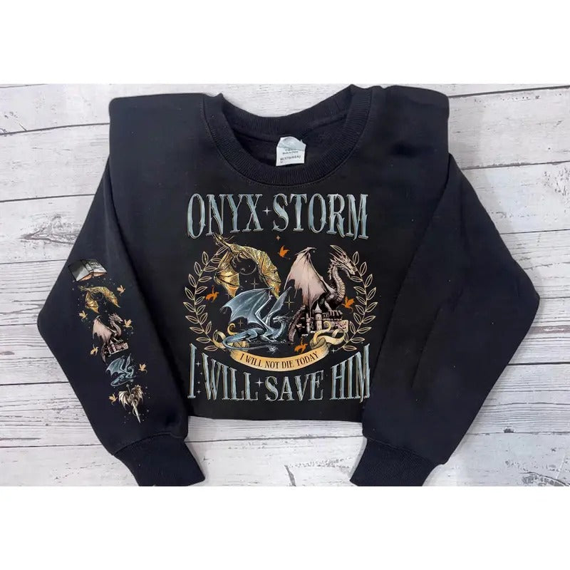 Onyx Storm Fourth Wing Dragon Rider Bookish Book - Adult & Kids T-Shirts, Sweatshirts & Hoodies apparel design preview 1