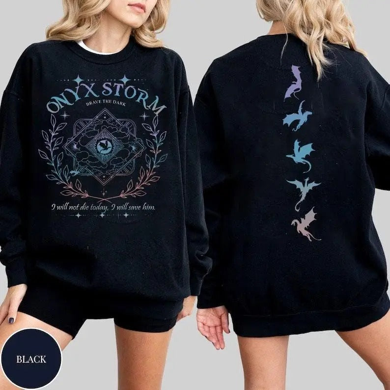 Onyx Storm Violet Sorrengail Fourth Wingg Basgiath - Adult & Kids T-Shirts, Sweatshirts & Hoodies apparel design preview 1