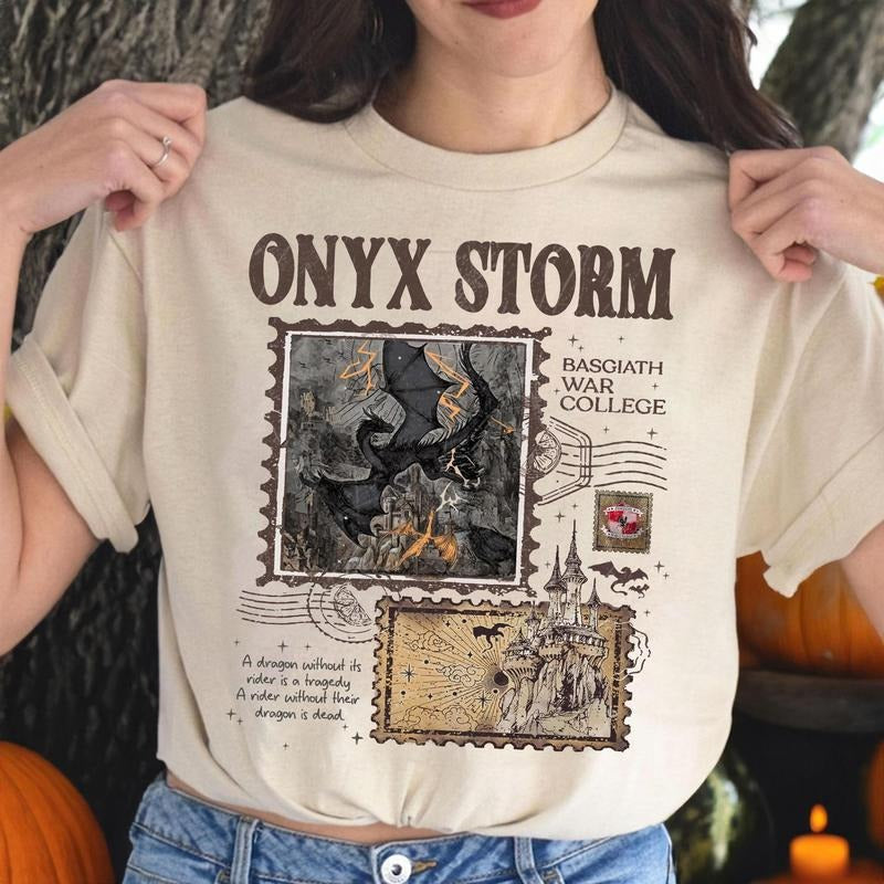 Onyx Storm Fourth Wing Dragon Rider Bookish Book - Adult & Kids T-Shirts, Sweatshirts & Hoodies apparel design preview 1