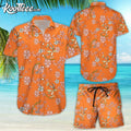 Orange Bird Aloha Floral Hawaiian And Shorts - Adult & Kids T-Shirts, Sweatshirts & Hoodies apparel design preview 1