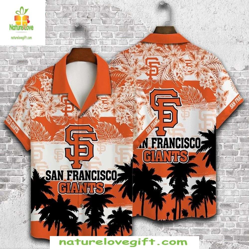 San Francisco Giants Hawaiian Orange Sunset Palms - Adult & Kids T-Shirts, Sweatshirts & Hoodies apparel design preview 1