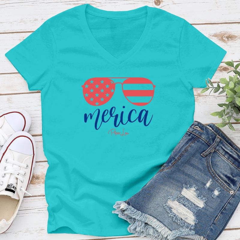 FLASH SALE Merica Proudly Printed USA Tank V Neck - Adult & Kids T-Shirts, Sweatshirts & Hoodies apparel design preview 1