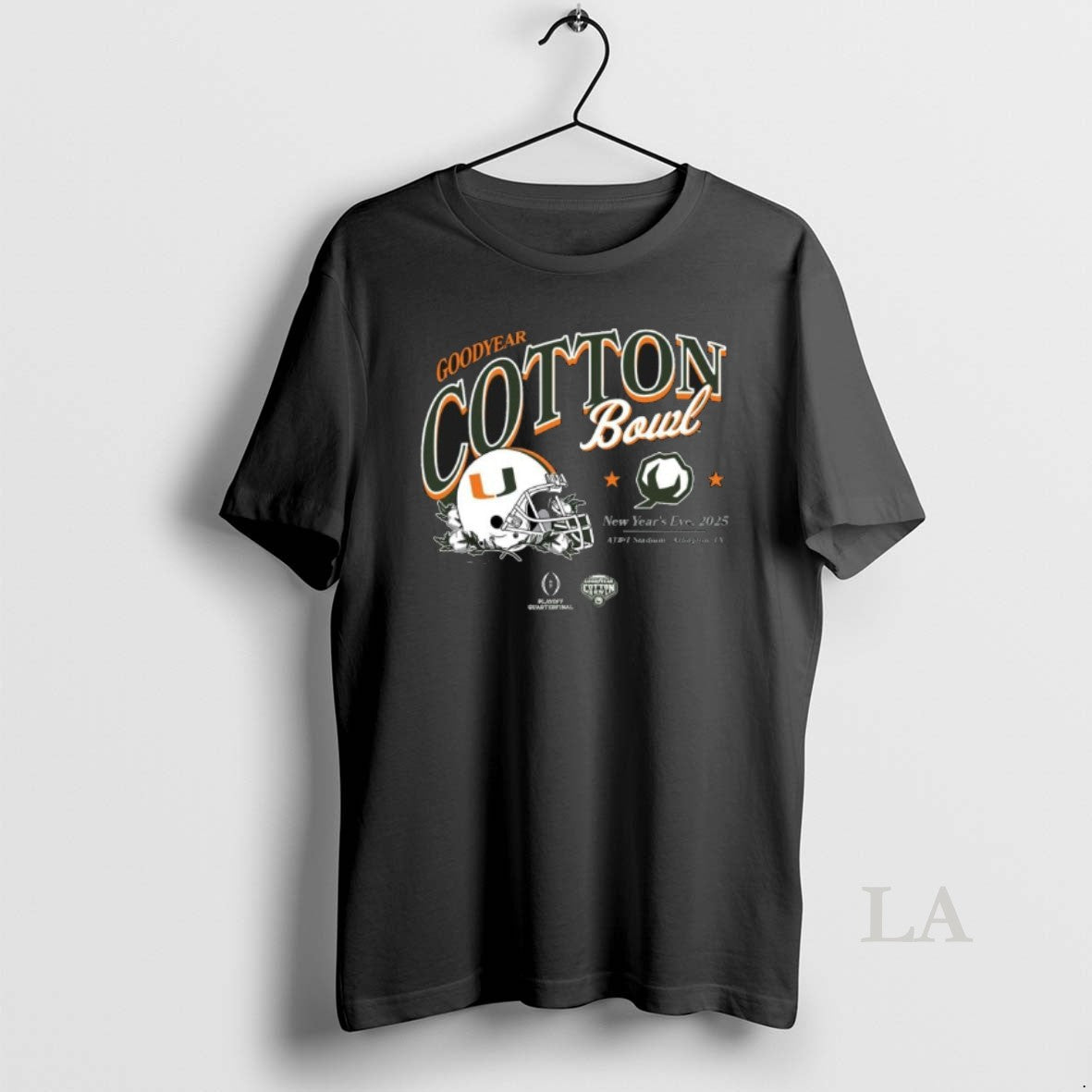 Original 2025 Cotton Bowl Miami Canes Helmet Bound - Adult & Kids T-Shirts, Sweatshirts & Hoodies apparel design preview 1