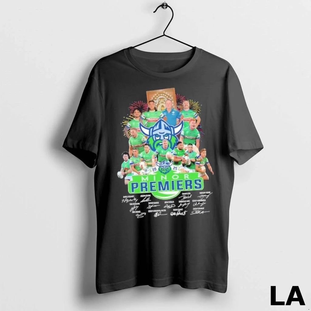 Original 2025 Minor Premiers Canberra Raiders All - Adult & Kids T-Shirts, Sweatshirts & Hoodies apparel design preview 1