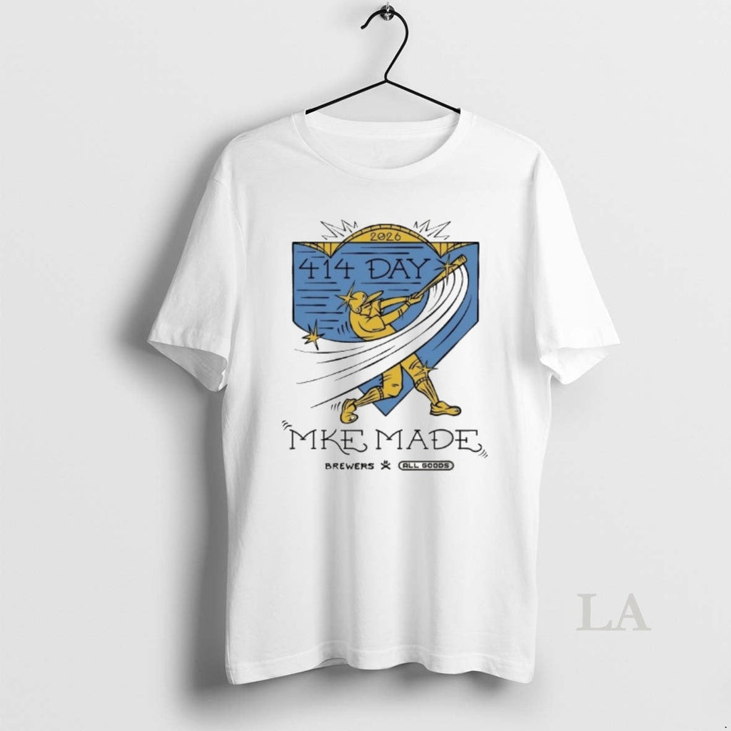 Original 2026 Milwaukee Brewers 414 Day Artist - Adult & Kids T-Shirts, Sweatshirts & Hoodies apparel design preview 1