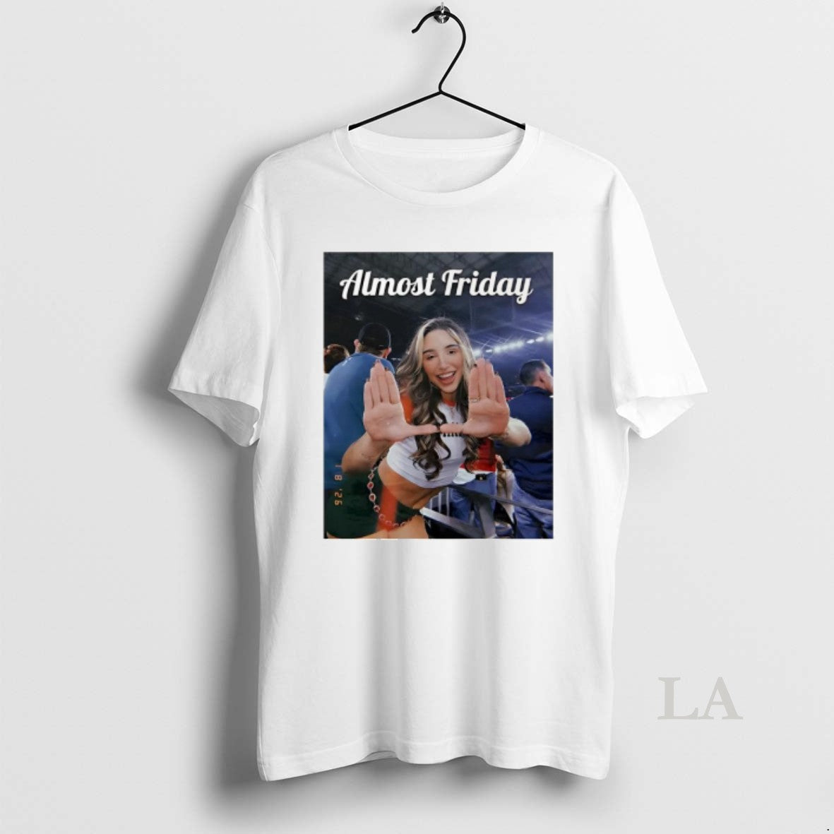 Original Almost Friday Happy Girl Woman In Stadium - Adult & Kids T-Shirts, Sweatshirts & Hoodies apparel design preview 1