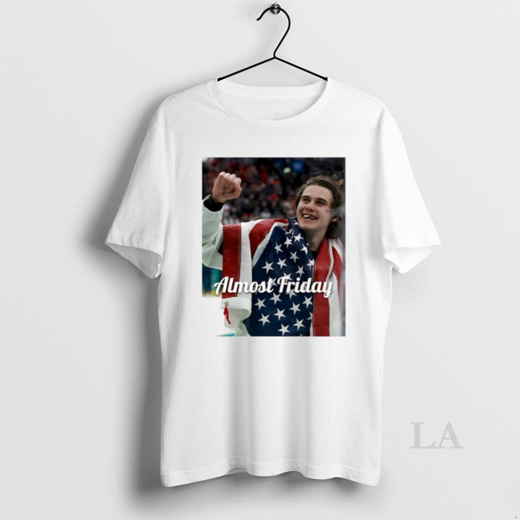 Original Almost Friday Jack Hughes Usa Hockey Winner - Adult & Kids T-Shirts, Sweatshirts & Hoodies apparel design preview 1