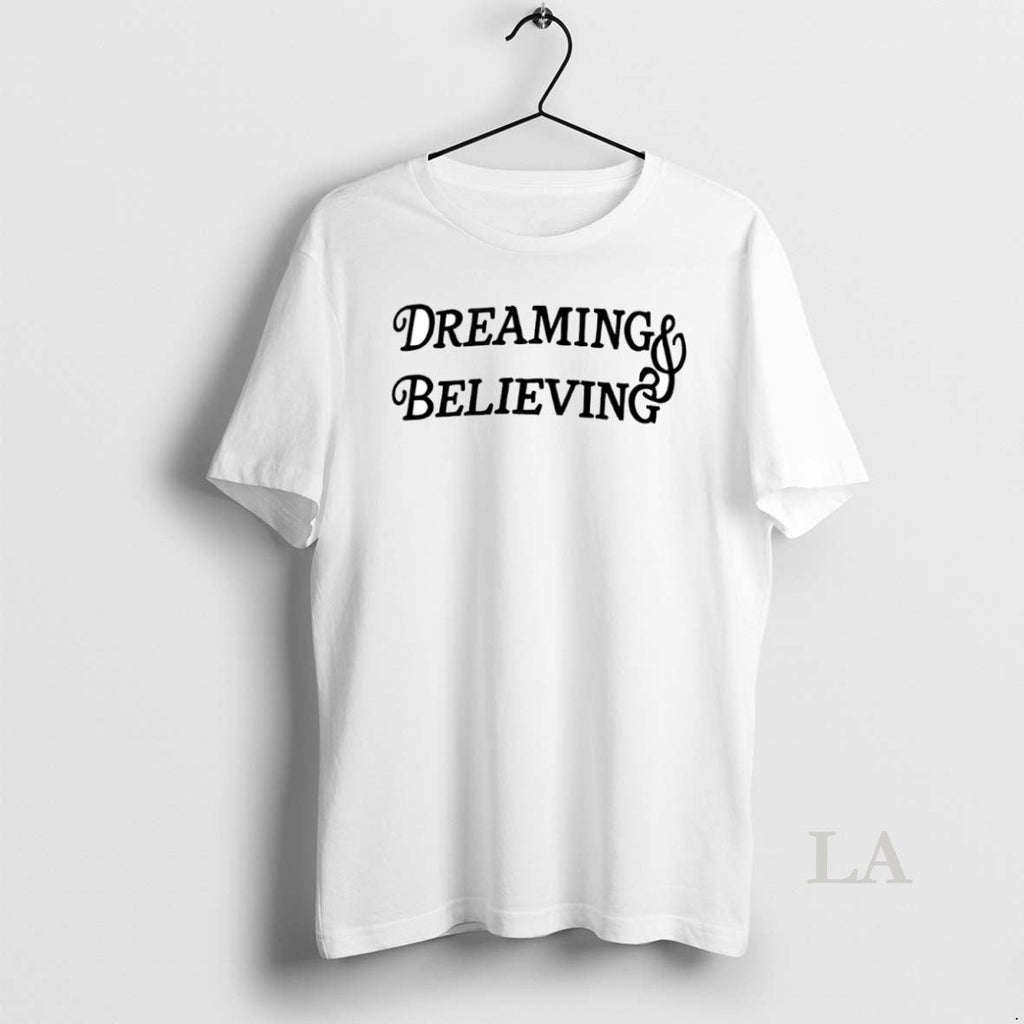 Original Baker Mayfield Dreaming Believing Circle - Adult & Kids T-Shirts, Sweatshirts & Hoodies apparel design preview 1