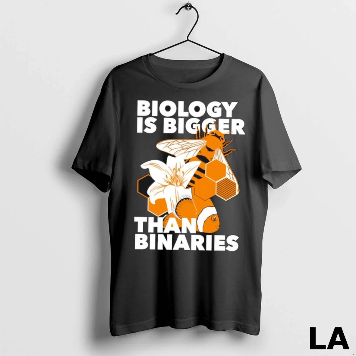 Original Bee And Fish Biology Is Bigger Than Binaries - Adult & Kids T-Shirts, Sweatshirts & Hoodies apparel design preview 1