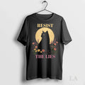 Original Black Cat Resist The Lies - Adult & Kids T-Shirts, Sweatshirts & Hoodies apparel design preview 1