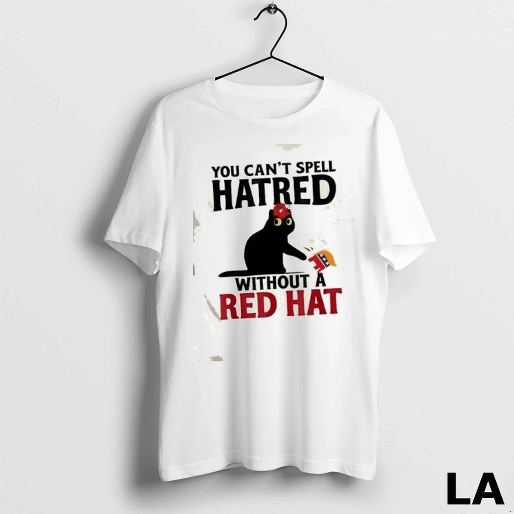 Original Black Cat You Cant Spell Hatred Without Red - Adult & Kids T-Shirts, Sweatshirts & Hoodies apparel design preview 1