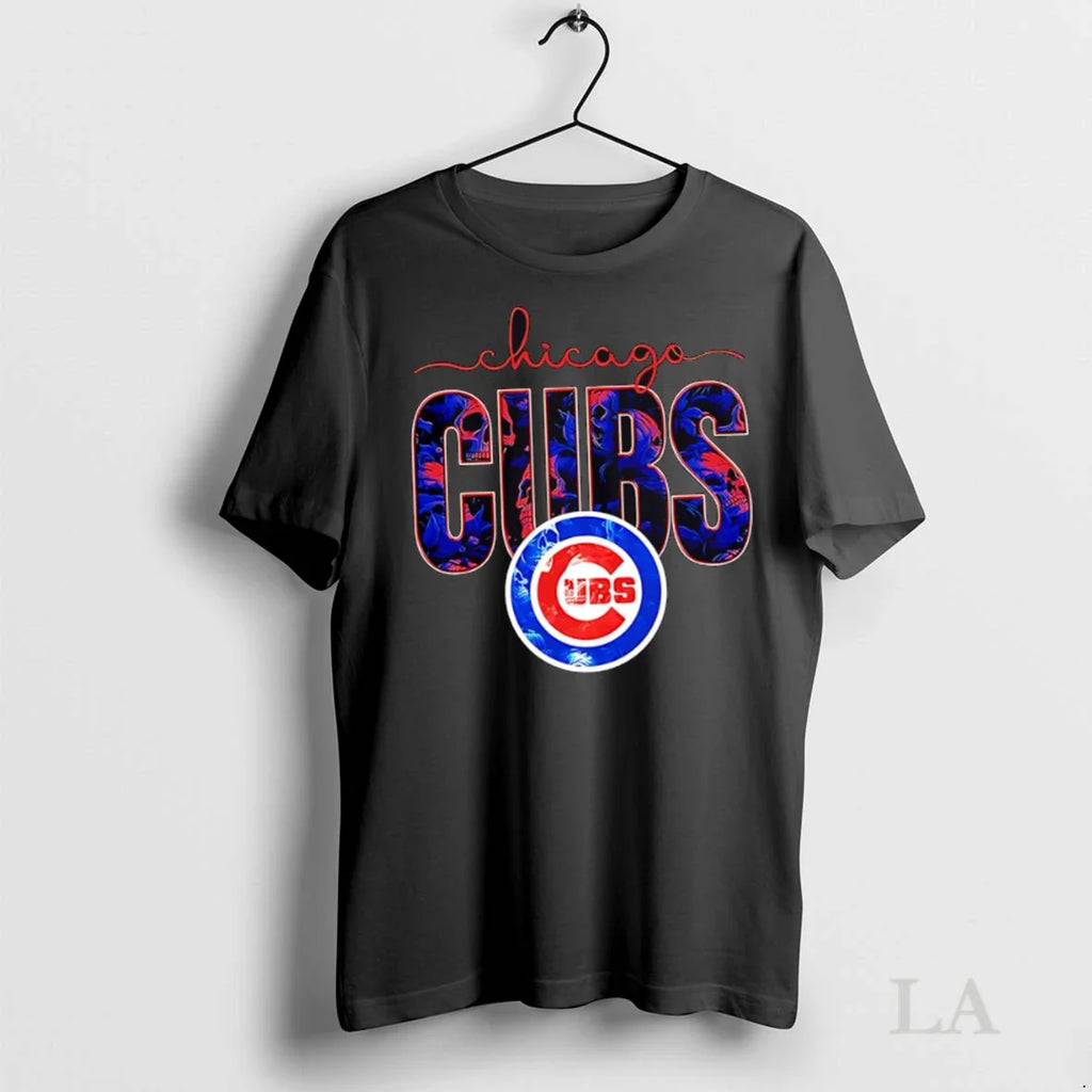 Original Chicago Cubs Skulls Floral Graphic Baseball - Adult & Kids T-Shirts, Sweatshirts & Hoodies apparel design preview 1