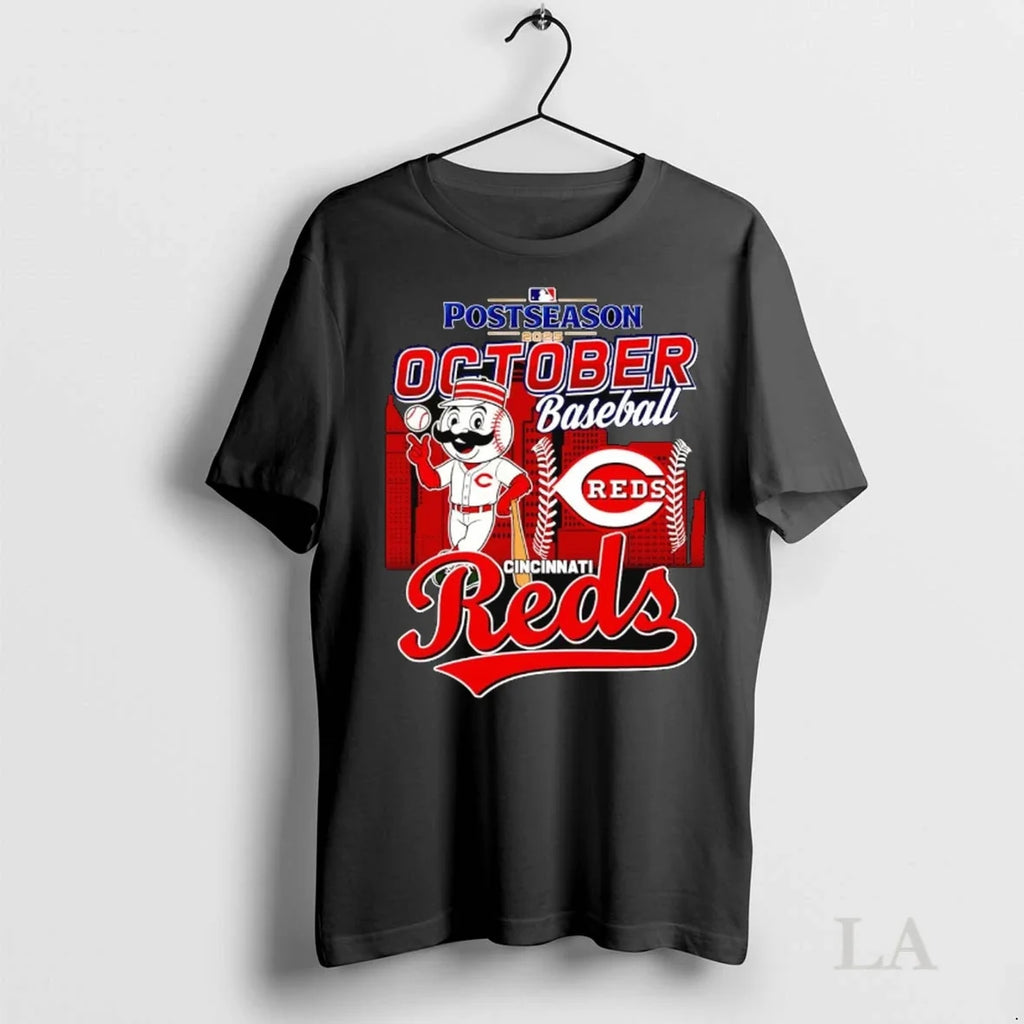 Original Cincinnati Reds 2025 Postseason October - Adult & Kids T-Shirts, Sweatshirts & Hoodies apparel design preview 1