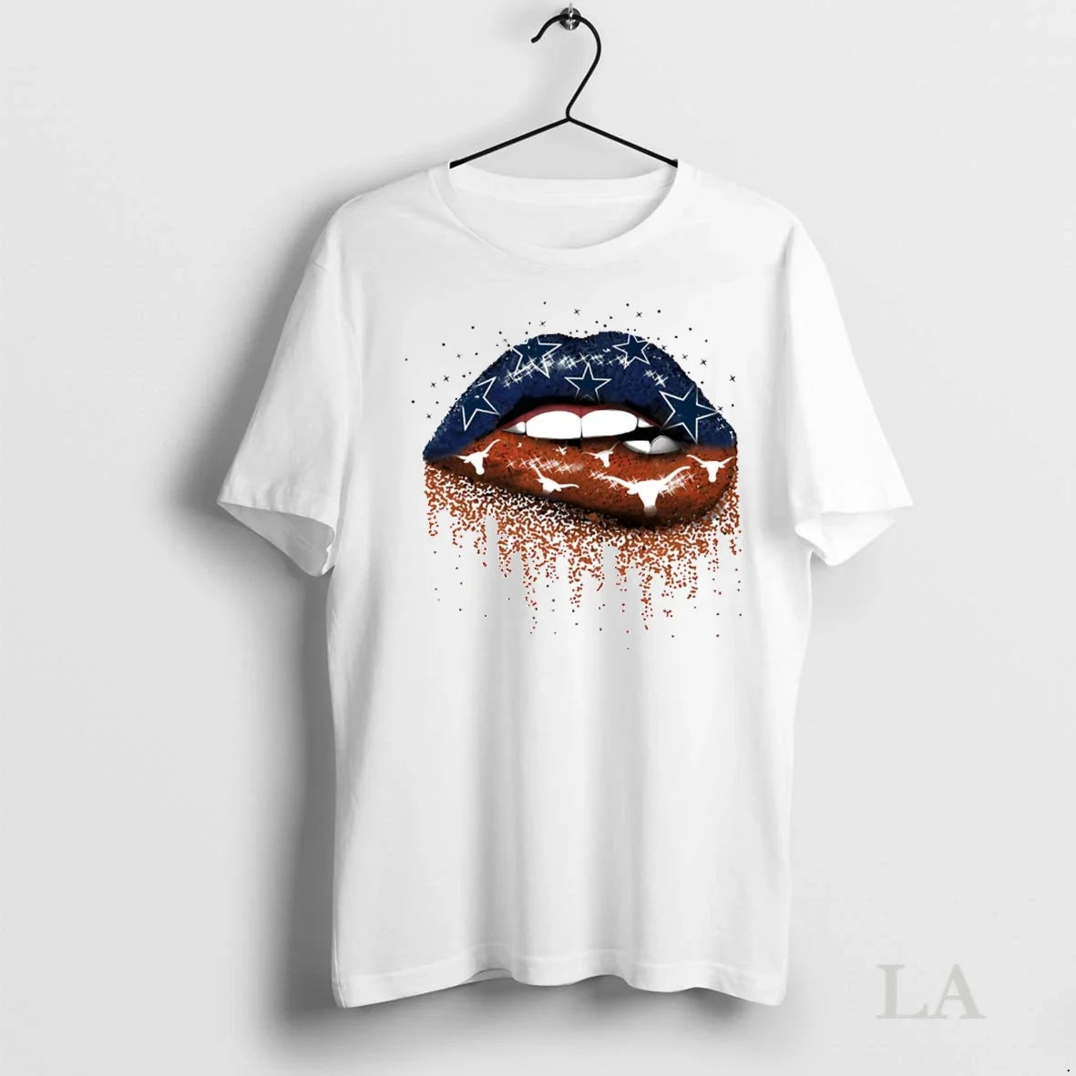 Original Dallas Cowboys And Texas Longhorns Lips - Adult & Kids T-Shirts, Sweatshirts & Hoodies apparel design preview 1