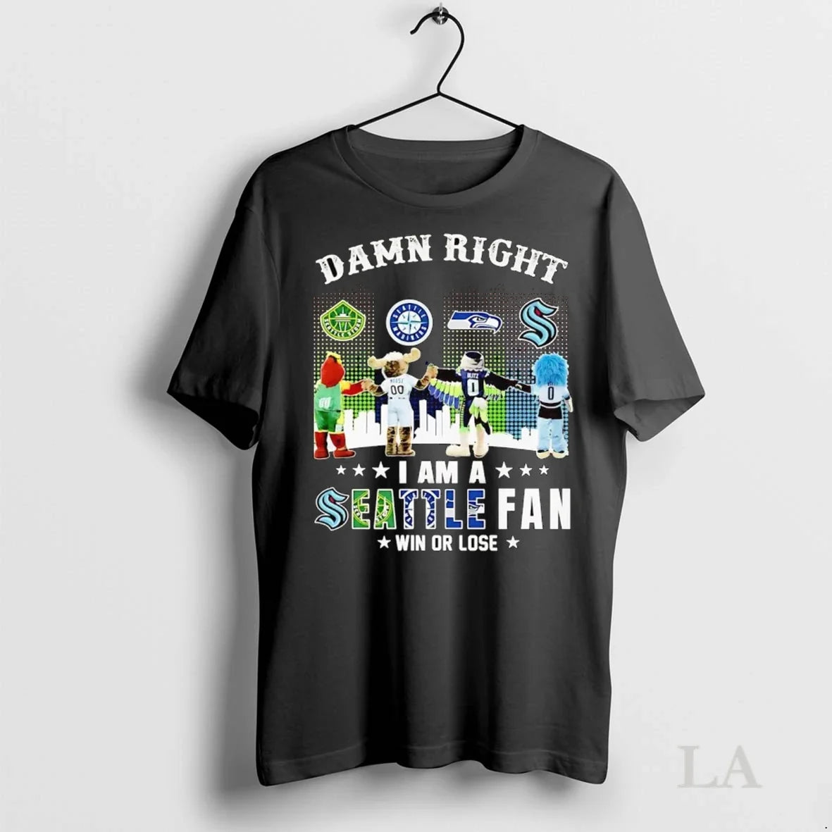 Original Damn Right I Am A Seattle Sports Fan Win Or - Adult & Kids T-Shirts, Sweatshirts & Hoodies apparel design preview 1