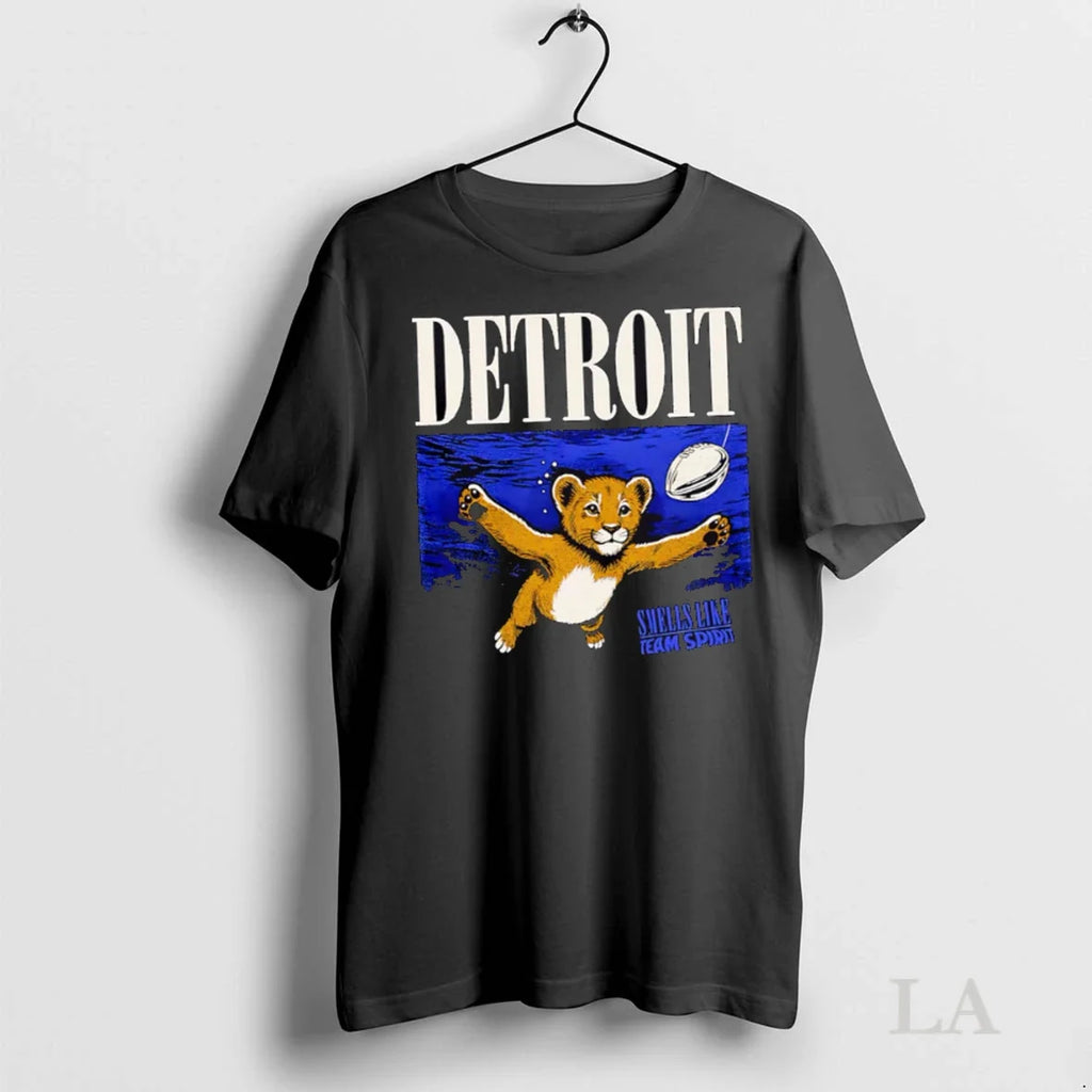 Original Detroit Lions Smells Like Team Spirit - Adult & Kids T-Shirts, Sweatshirts & Hoodies apparel design preview 1