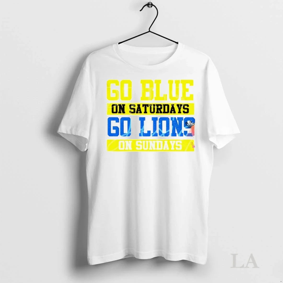 Original Detroit Lions Go Blue On Saturdays Sundays - Adult & Kids T-Shirts, Sweatshirts & Hoodies apparel design preview 1