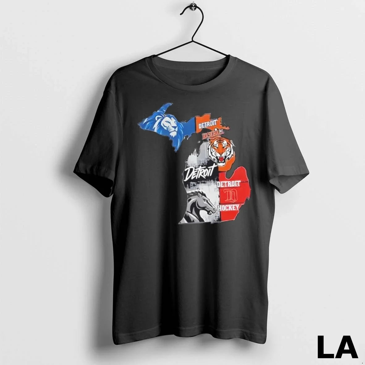 Original Detroit Map Sports Fan Lions Tigers Pistons - Adult & Kids T-Shirts, Sweatshirts & Hoodies apparel design preview 1