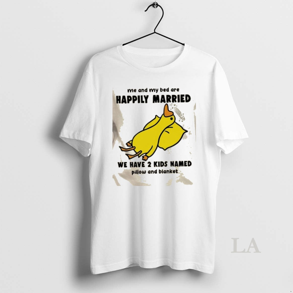 Original Duck Me My Bed Are Happily Married We Have 2 - Adult & Kids T-Shirts, Sweatshirts & Hoodies apparel design preview 1