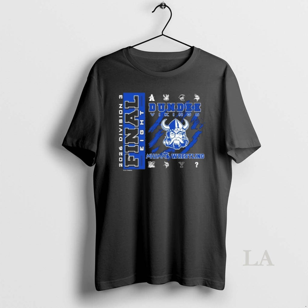 Original Dundee Vikings 2026 Mhsaa Team Wrestling - Adult & Kids T-Shirts, Sweatshirts & Hoodies apparel design preview 1