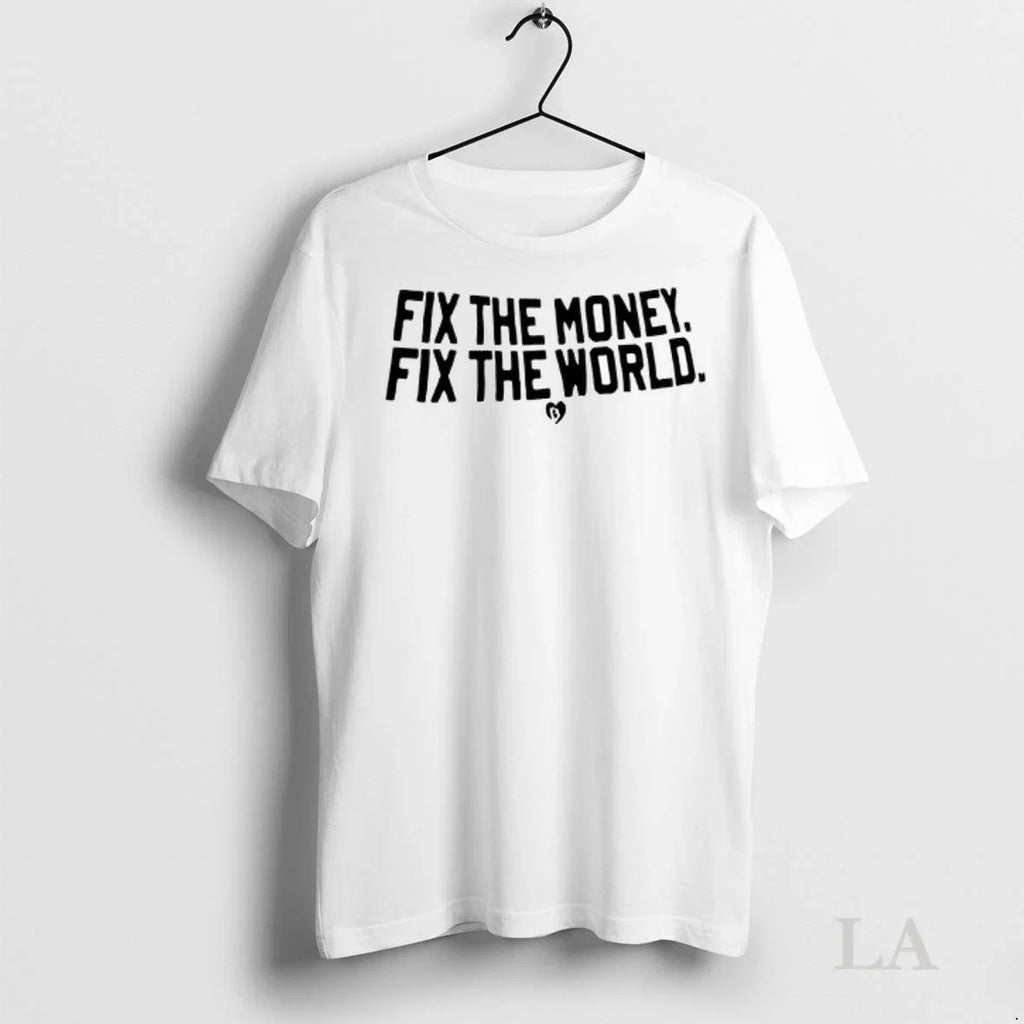 Original Fix The Money World Heart Sticker Ladies - Adult & Kids T-Shirts, Sweatshirts & Hoodies apparel design preview 1