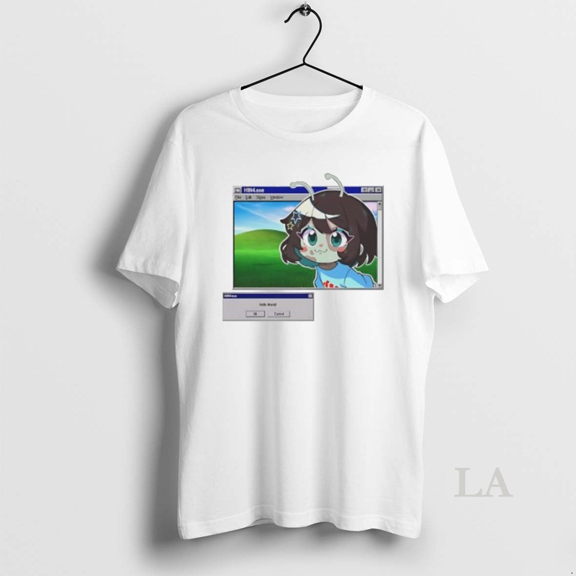 Original Frutiger Aero H1n4 Hello World Womens - Adult & Kids T-Shirts, Sweatshirts & Hoodies apparel design preview 1
