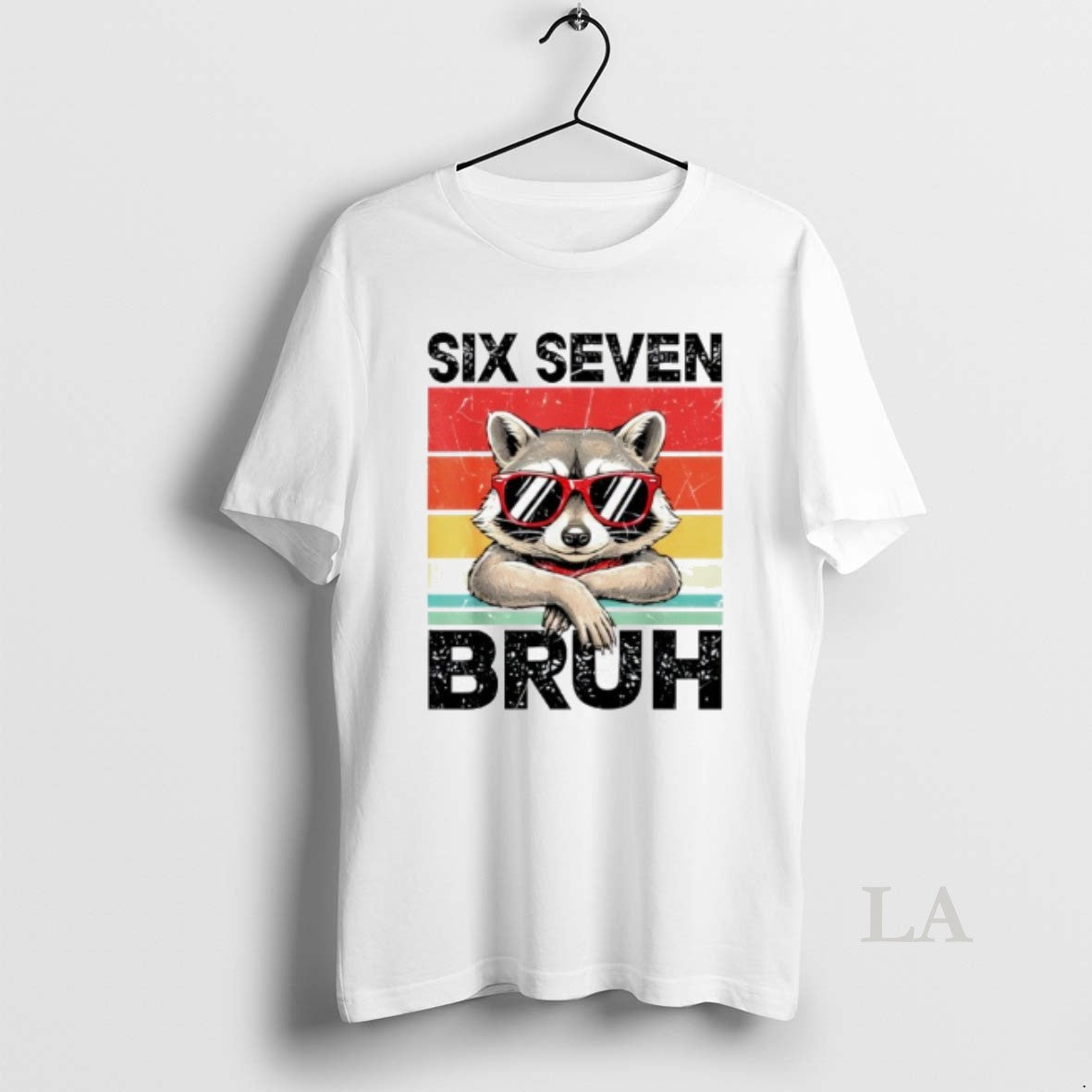 Original Funny 67 Meme 6 7 Six Seven Bruh Raccoon - Adult & Kids T-Shirts, Sweatshirts & Hoodies apparel design preview 1
