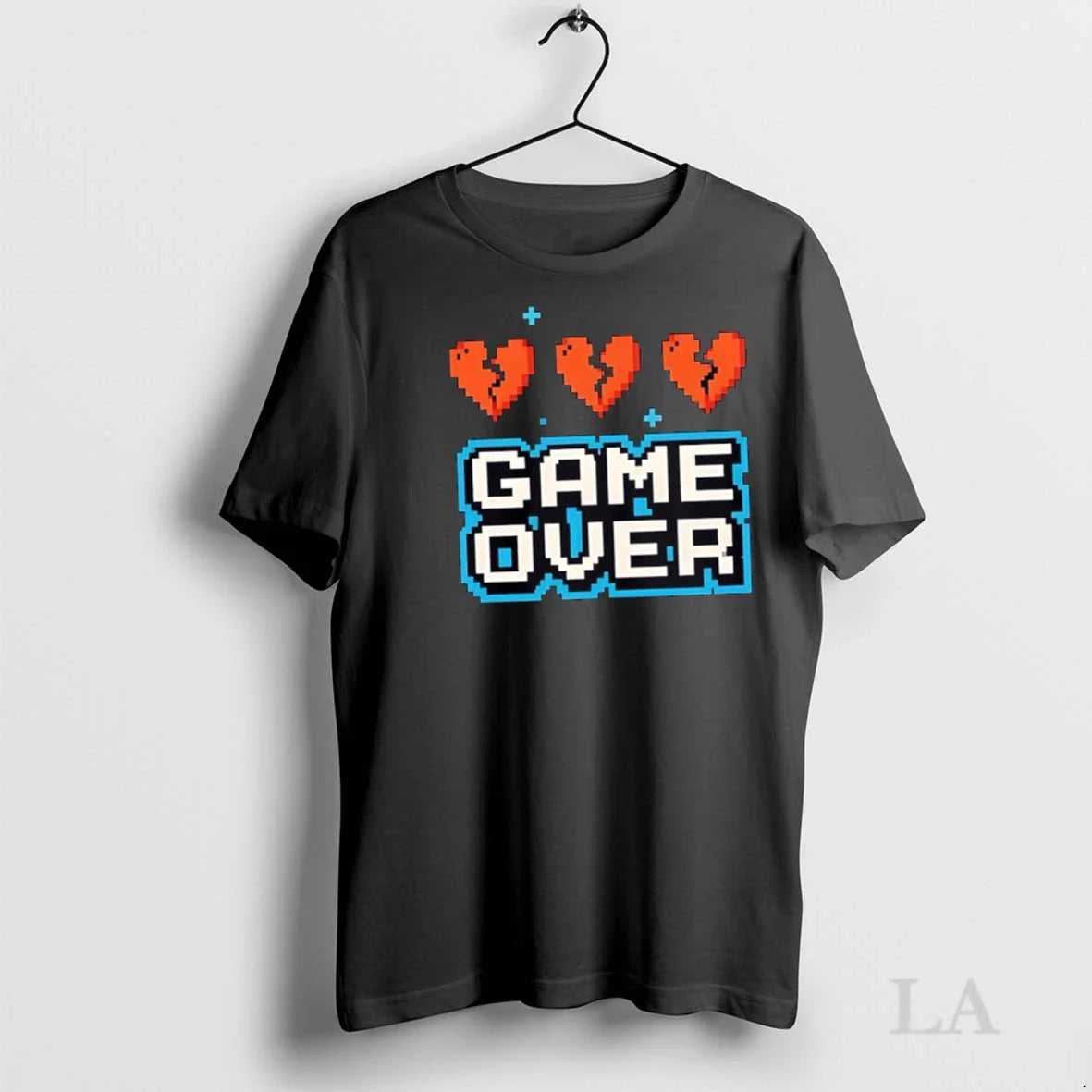 Original Game Over Pixel Hearts Retro Arcade Gamer - Adult & Kids T-Shirts, Sweatshirts & Hoodies apparel design preview 1
