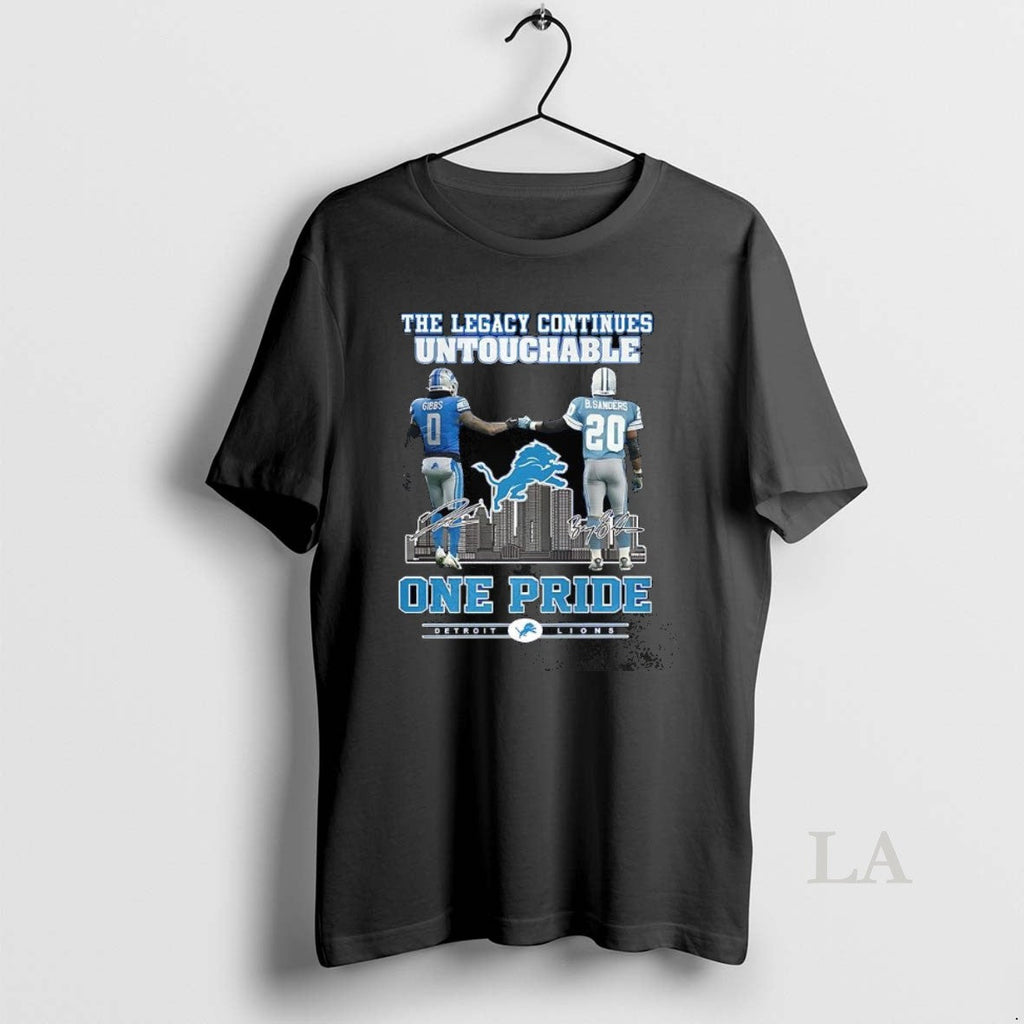 Original Gibbs Sanders Detroit Lions One Pride Legacy - Adult & Kids T-Shirts, Sweatshirts & Hoodies apparel design preview 1
