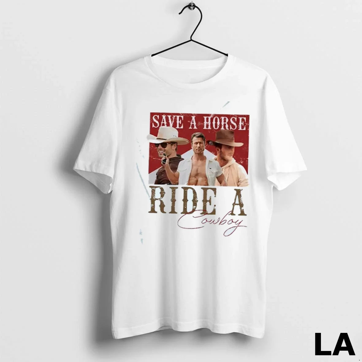 Original Glen Powell Save A Horse Ride Cowboy - Adult & Kids T-Shirts, Sweatshirts & Hoodies apparel design preview 1