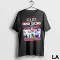 Original God First Family Second Then Chicago Cubs - Adult & Kids T-Shirts, Sweatshirts & Hoodies apparel design preview 1