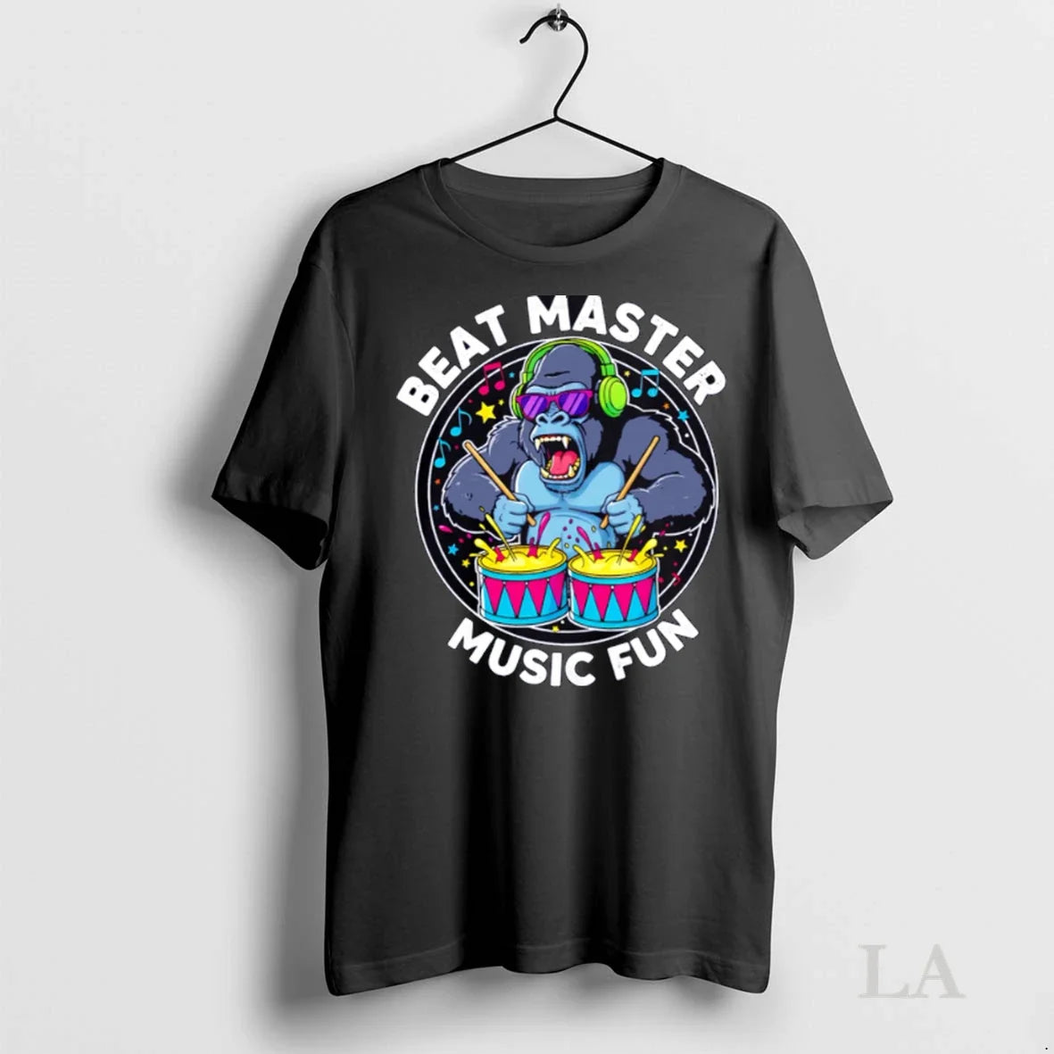 Original Gorilla Drummer Beat Master Music Fun - Adult & Kids T-Shirts, Sweatshirts & Hoodies apparel design preview 1