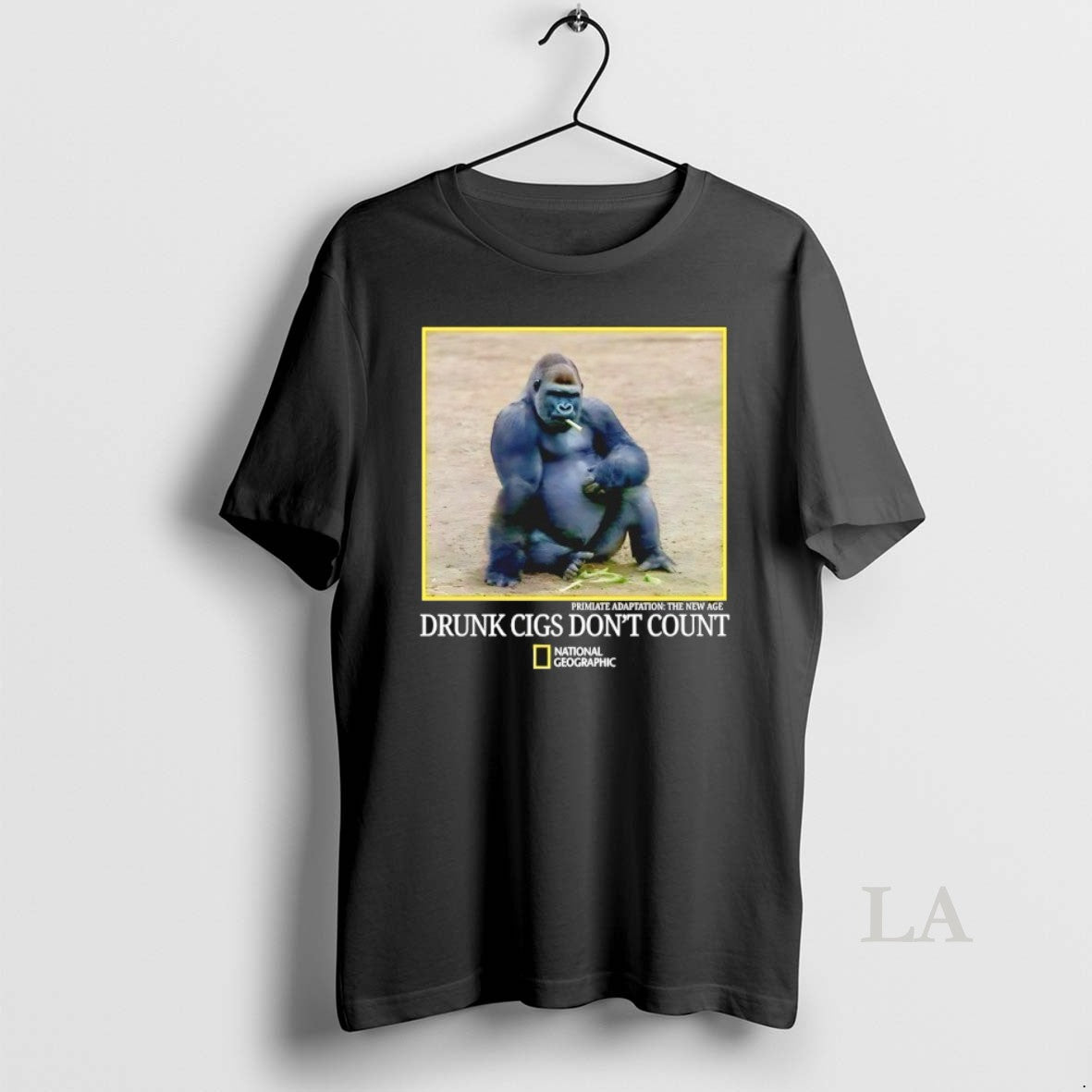 Original Gorilla Smoking Drunk Cigs Dont Count - Adult & Kids T-Shirts, Sweatshirts & Hoodies apparel design preview 1