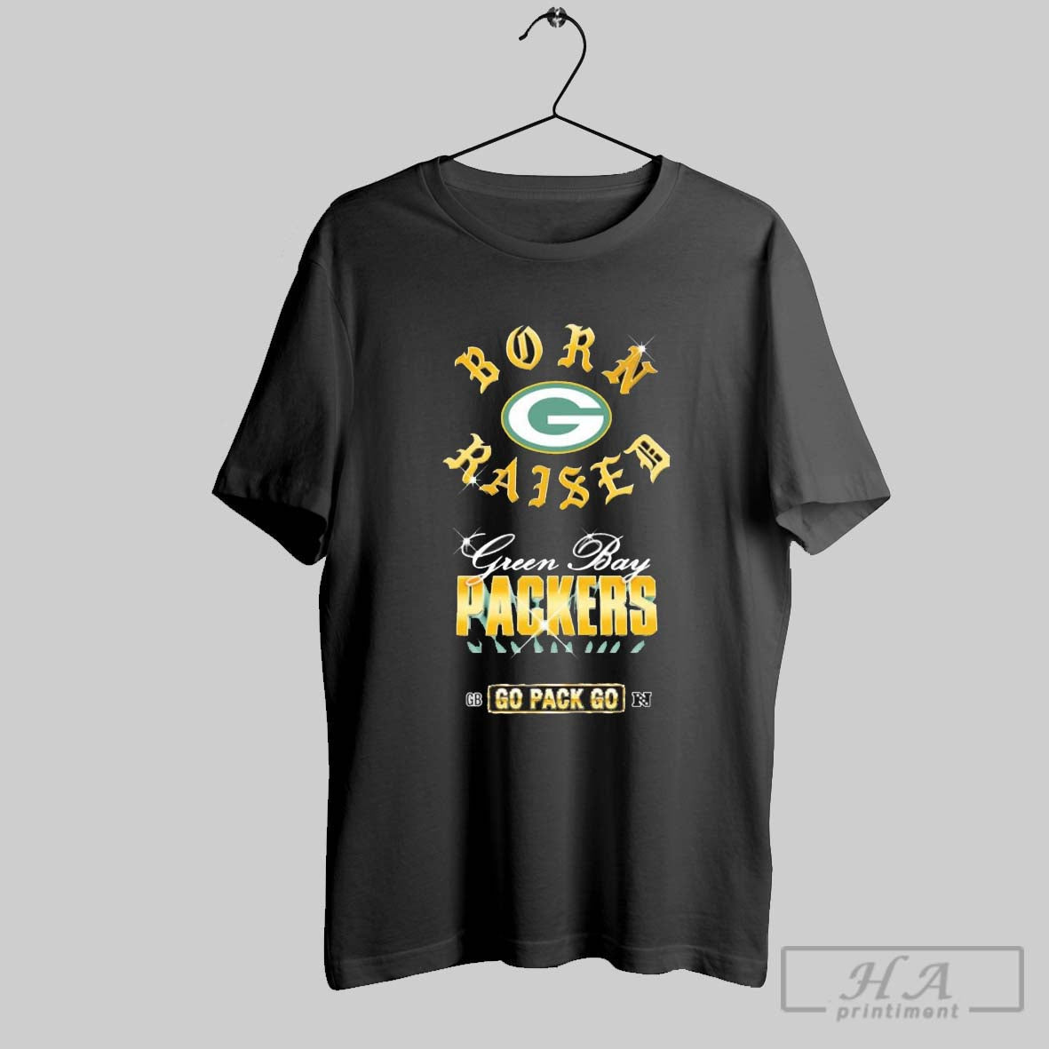 Original Green Bay Packers Born X Raised Chrome - Adult & Kids T-Shirts, Sweatshirts & Hoodies apparel design preview 1