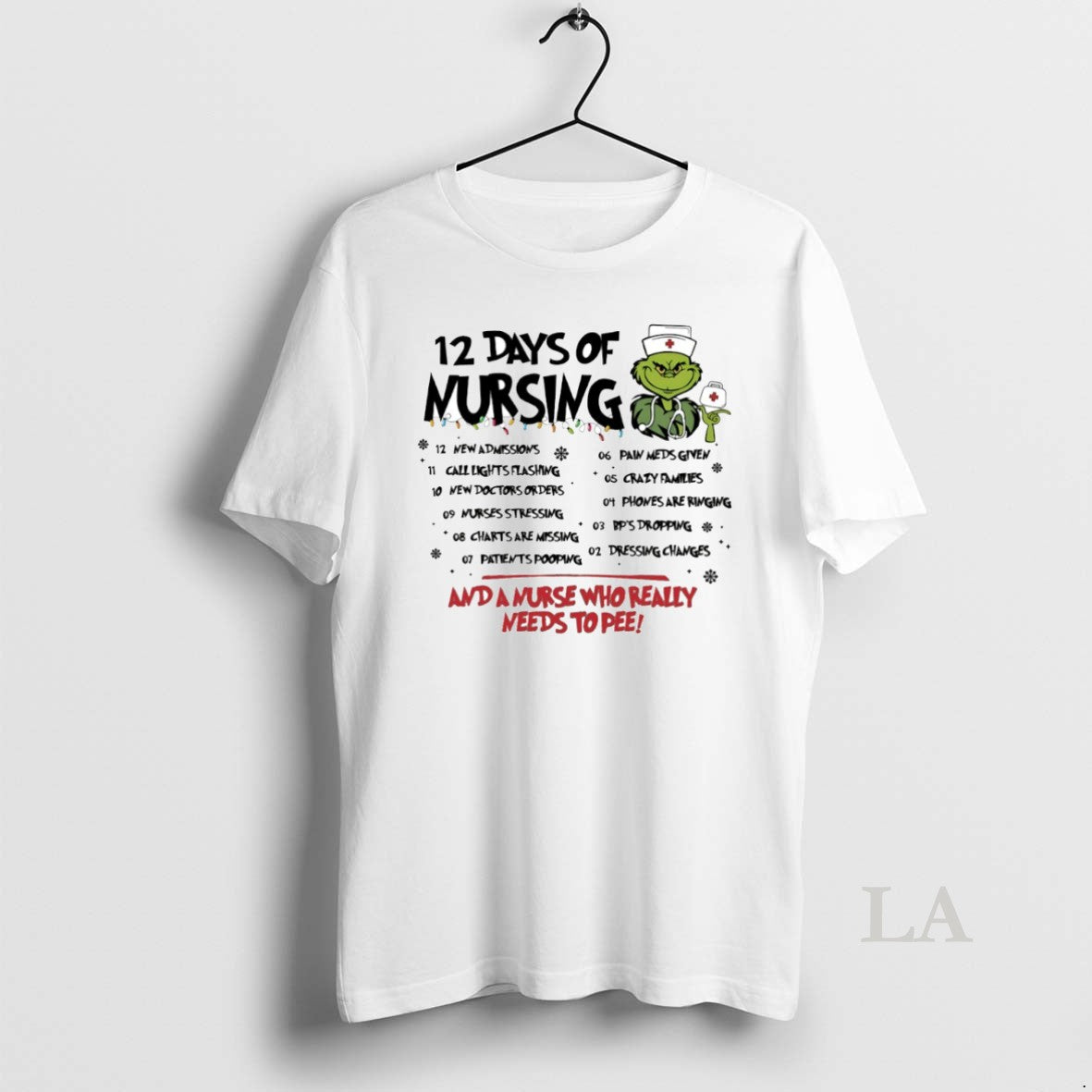 Original Grinch 12 Days Mursing Murse Who Really - Adult & Kids T-Shirts, Sweatshirts & Hoodies apparel design preview 1