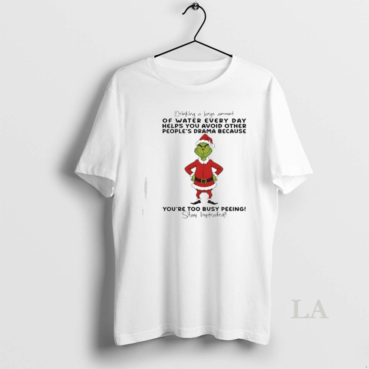 Original Grinch Drinking Large Amount Water Every Day - Adult & Kids T-Shirts, Sweatshirts & Hoodies apparel design preview 1