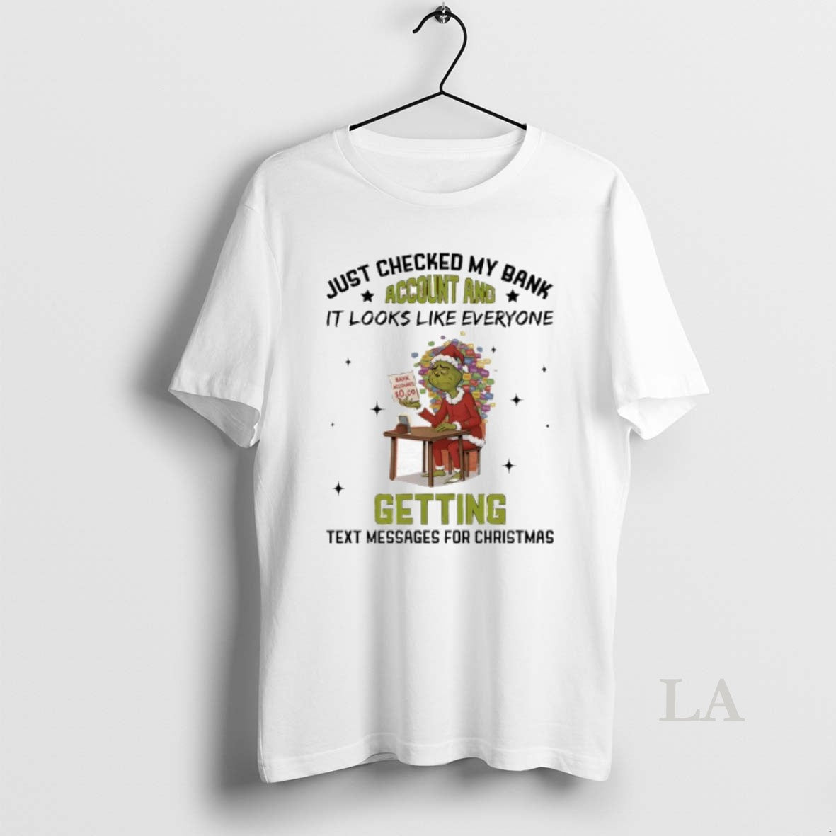 Original Grinch Just Checked My Bank Account Like - Adult & Kids T-Shirts, Sweatshirts & Hoodies apparel design preview 1