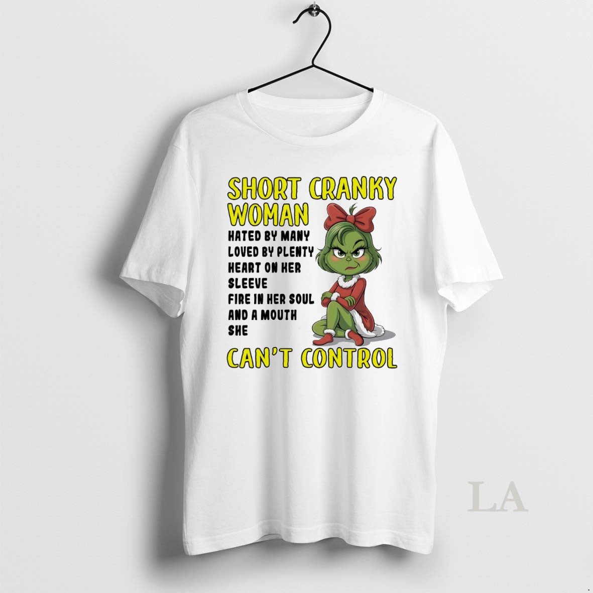 Original Grinch Short Cranky Woman Cant Control - Adult & Kids T-Shirts, Sweatshirts & Hoodies apparel design preview 1