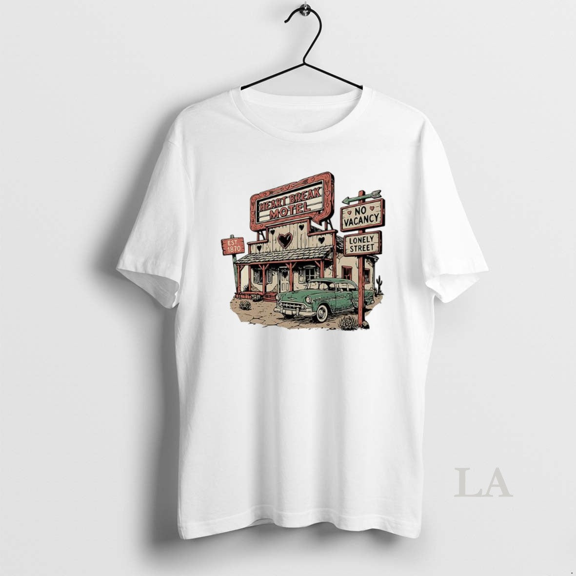 Original Heart Break Motel Est 1870 No Vacancy Lonely - Adult & Kids T-Shirts, Sweatshirts & Hoodies apparel design preview 1