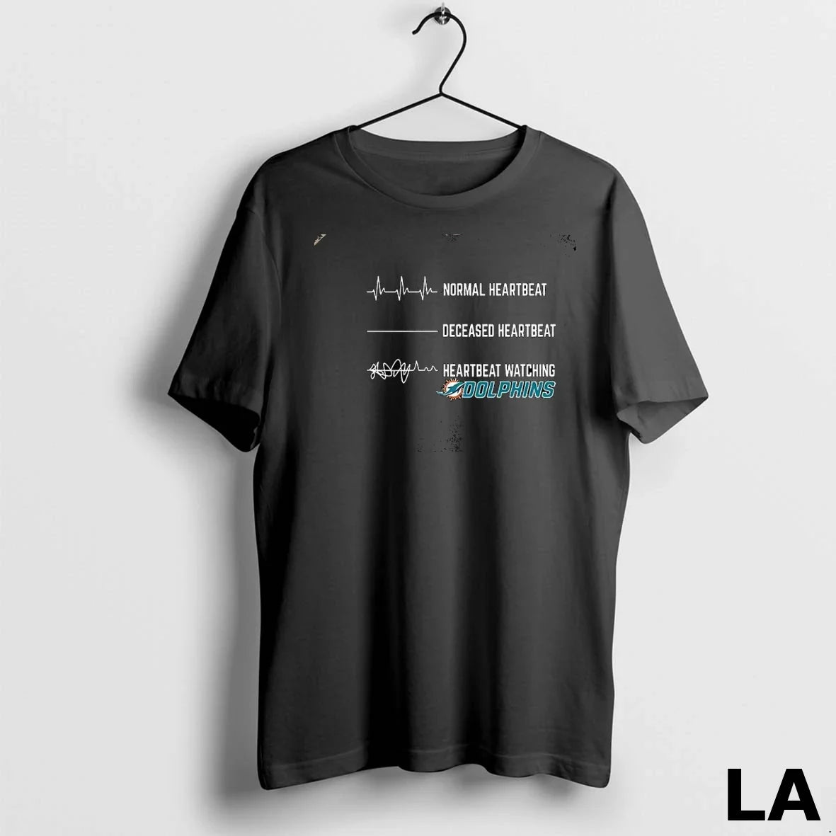Original Heartbeat Watching Miami Dolphins - Adult & Kids T-Shirts, Sweatshirts & Hoodies apparel design preview 1