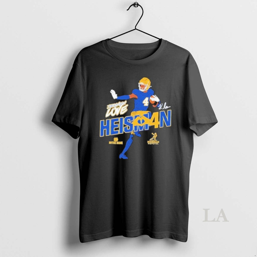 Original Heisman Stance Jeremiyah Love Notre Dame - Adult & Kids T-Shirts, Sweatshirts & Hoodies apparel design preview 1