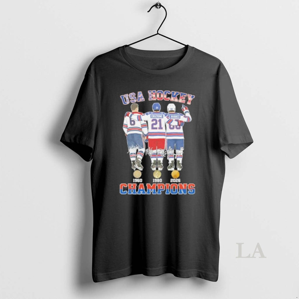 Original Herb Brooks Mike Eruzione And Jack Hughes - Adult & Kids T-Shirts, Sweatshirts & Hoodies apparel design preview 1