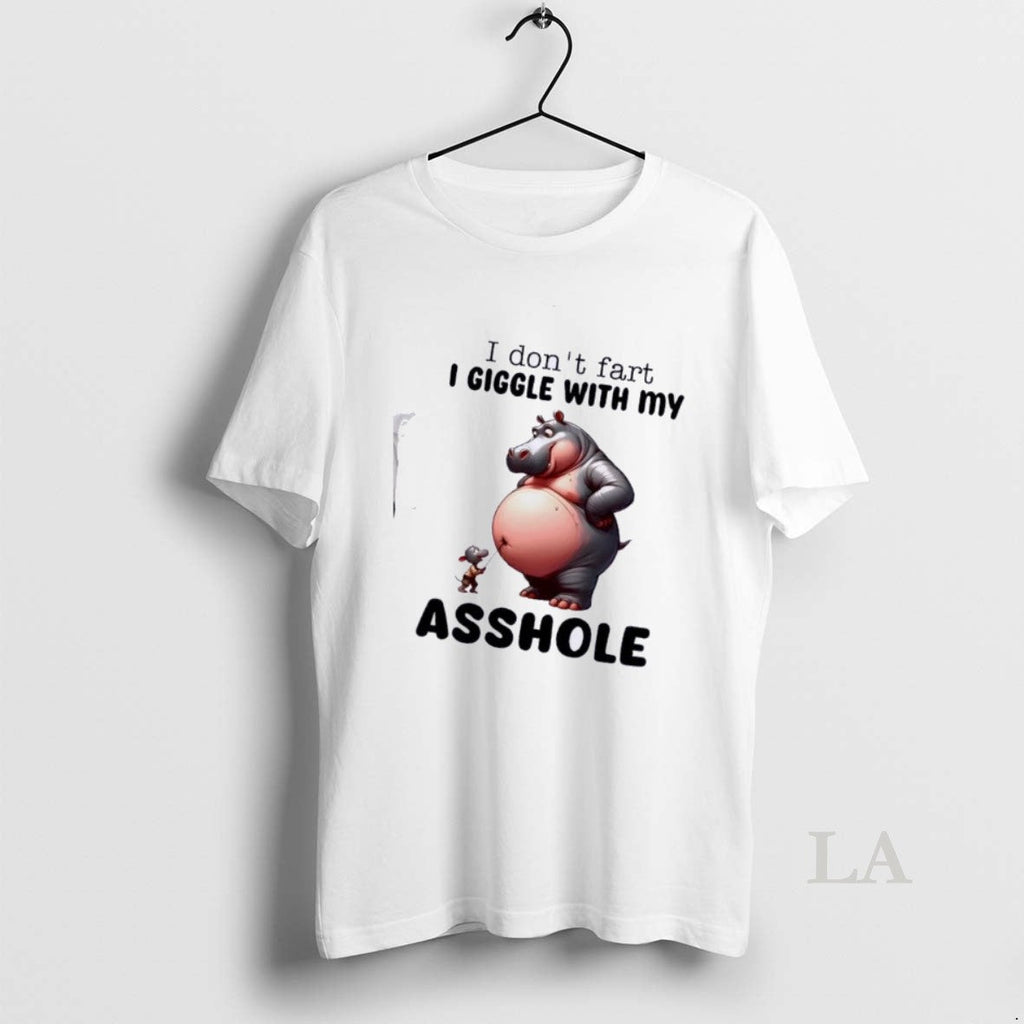 Original Hippo I Dont Fart Giggle With My Asshole - Adult & Kids T-Shirts, Sweatshirts & Hoodies apparel design preview 1