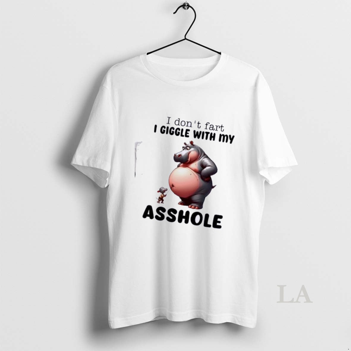 Original Hippo I Dont Fart Giggle With My Asshole - Adult & Kids T-Shirts, Sweatshirts & Hoodies apparel design preview 1