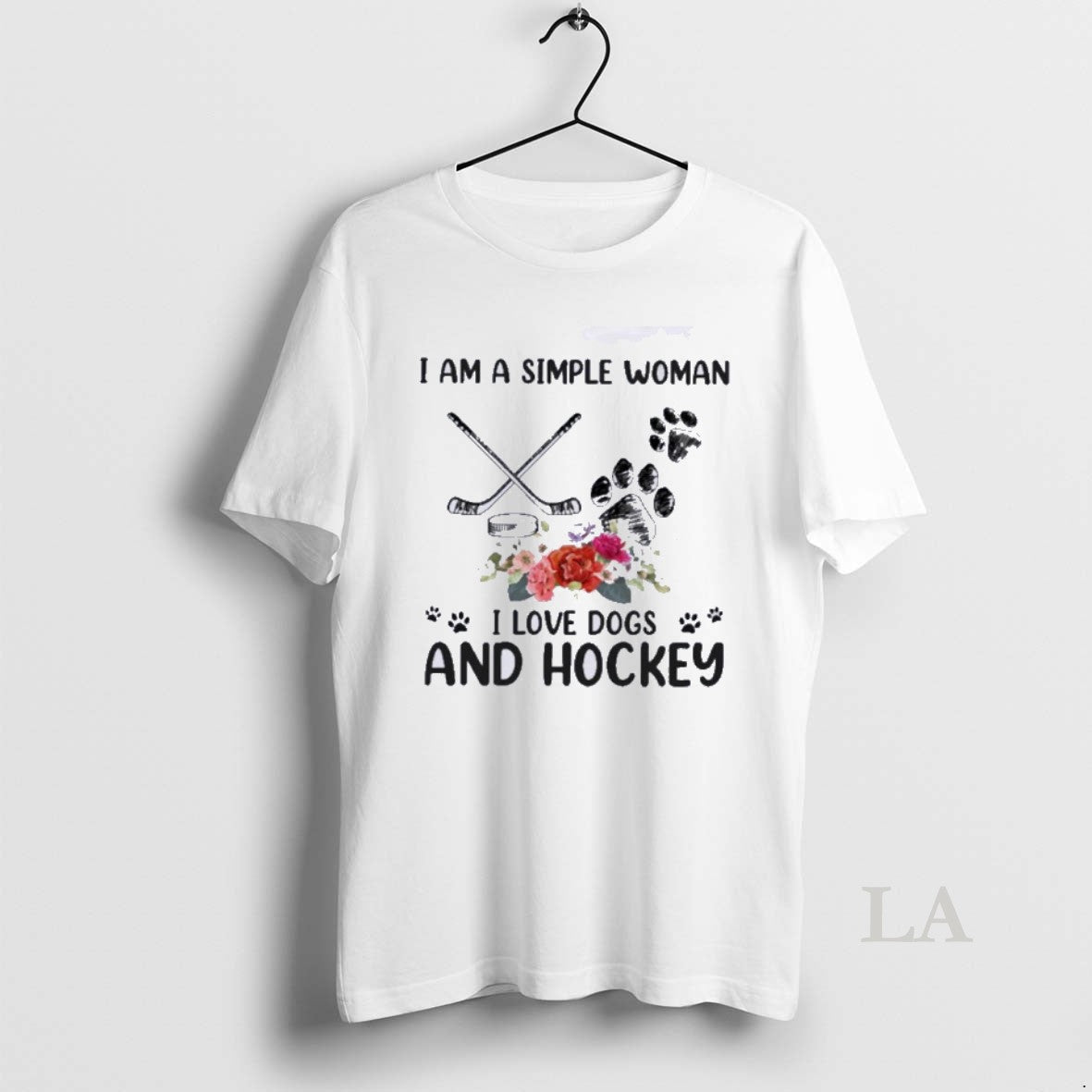 Original I Am A Simple Woman Love Dogs And Hockey - Adult & Kids T-Shirts, Sweatshirts & Hoodies apparel design preview 1