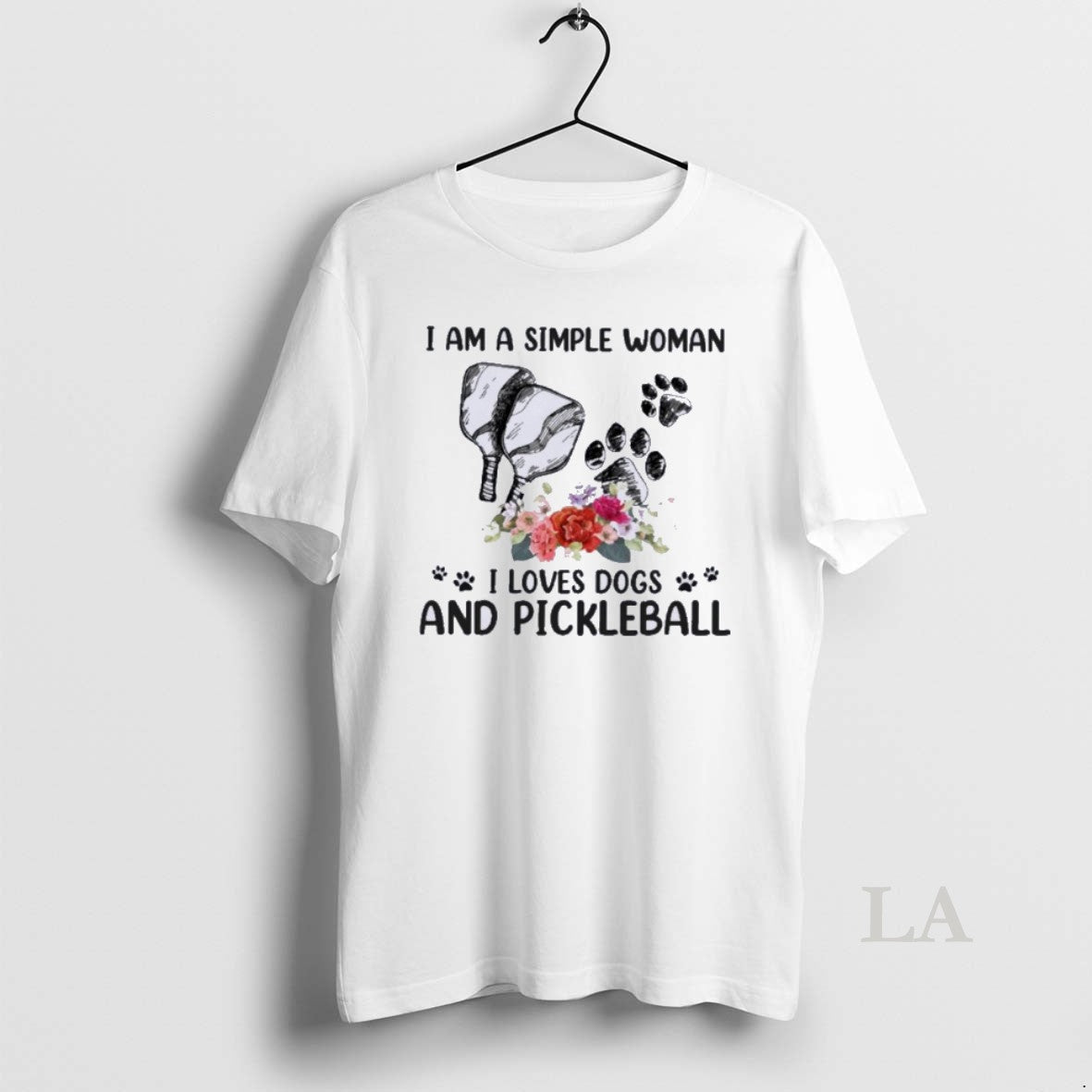 Original I Am A Simple Woman Love Dogs And Pickleball - Adult & Kids T-Shirts, Sweatshirts & Hoodies apparel design preview 1
