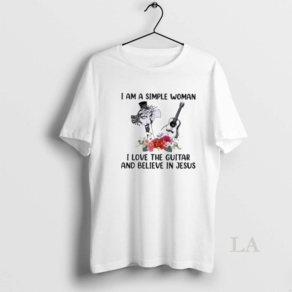 Original I Am A Simple Woman Love Guitar And Believe - Adult & Kids T-Shirts, Sweatshirts & Hoodies apparel design preview 1
